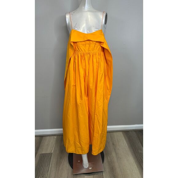 Cecilie Bahnsen Susa Organic Cotton Midi Dress in Tangerine US 8 $1095 - Picture 5 of 12